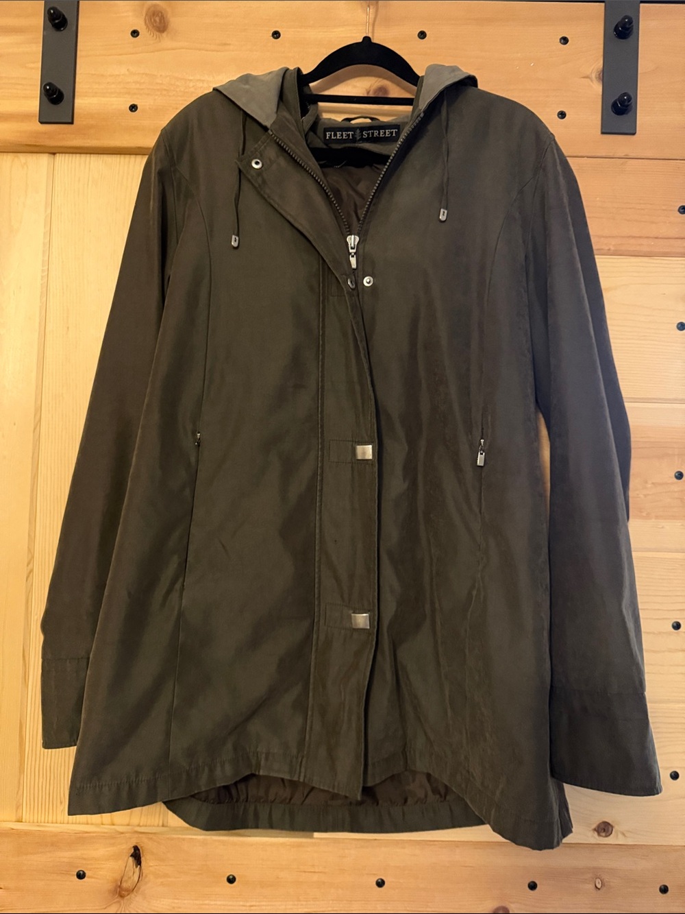 Fleet Street Olive Hooded Trench Coat